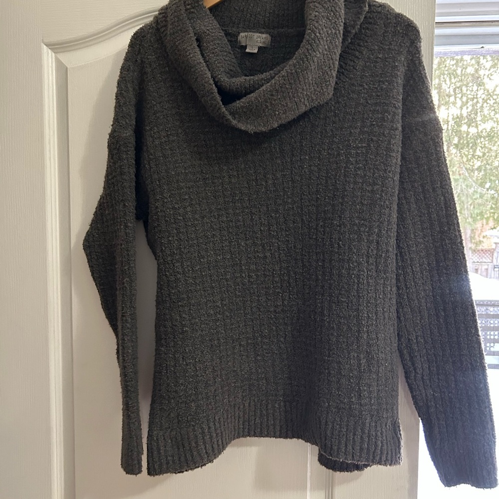 Barefoot Dreams Charcoal Cowl Neck Sweater